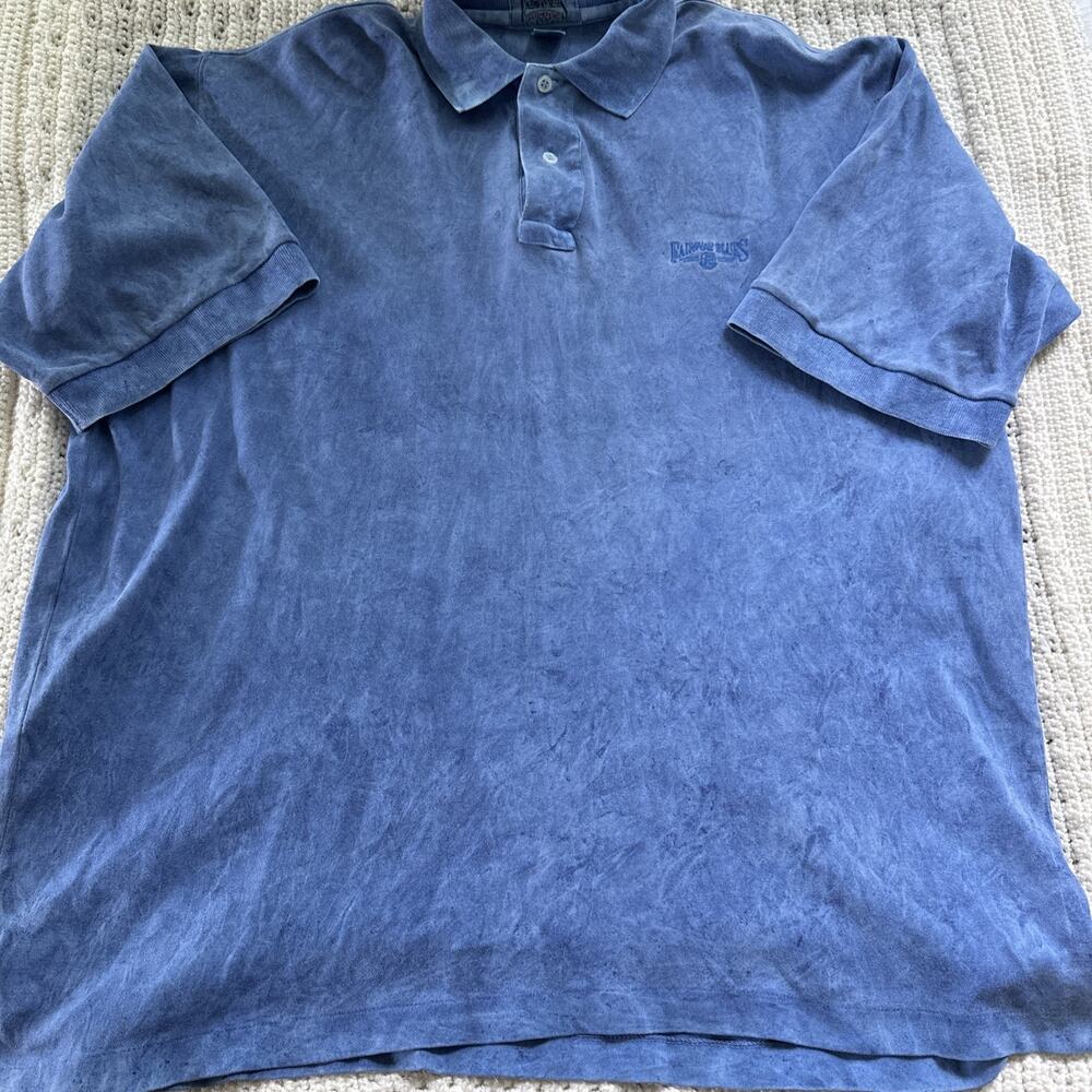Vintage Men’s Lg Fairway Blues Golf Polo Blue Acid Wash Retro Size Large Blue